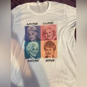 White Graphic T-Shirt with Colorful Portraits